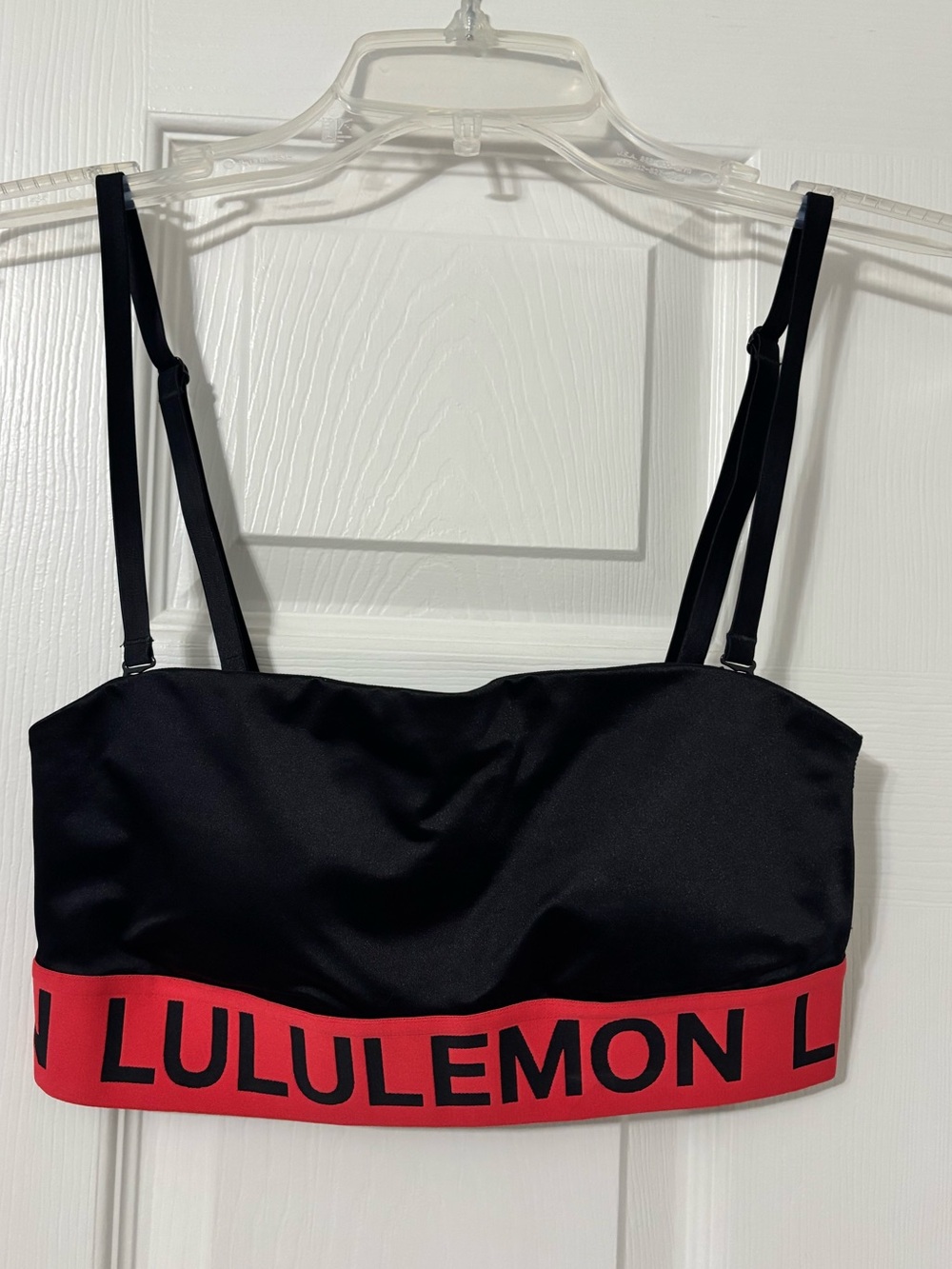 lululemon athletica Black Bralette with Red Logo Band size Small NWOT